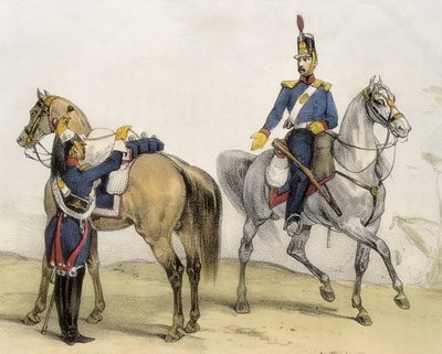 DE SOTTO, Serafin Maria, Graf von Clonard (1793 - 1862). Historia organica de las armas de Infanteria y Caballeria espanolas. 1851 - 1859. Kavalleristen während der Herrschaft von Ferdinand VII. von Spanien. Soldat der Linienkavallerie und Leichten Kavalle von Spanish School