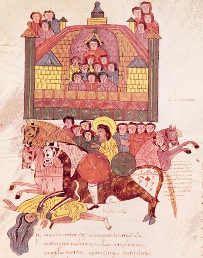 Fol.150v Tod von Isebel, aus der Bibel Mozarabe von Spanish School