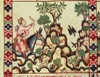 Fol.64r Die Falkenjagd, aus dem Manuskript unter der Leitung von Alfonso X Der Weise König von Kastilien und León von Spanish School