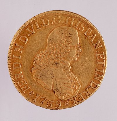 Goldmünze (8 Escudos) aus Spanien: Herrschaft von Ferdinand VI. (1746-1759) von Spanish School