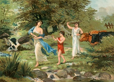 Griechische Familie kehrt von der Ernte zurück von Spanish School