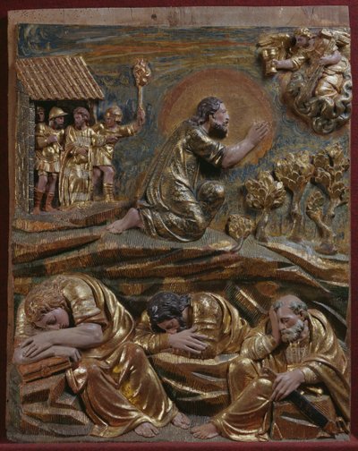 Jesus im Garten Gethsemane (Detail eines Renaissance-Altars) von Spanish School