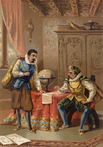 Johannes Kepler und Tycho Brahe am Prager Observatorium, um 1600 von Spanish School