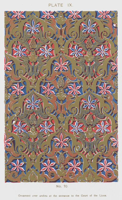 Ornament über Bögen am Eingang zum Löwenhof von Spanish School