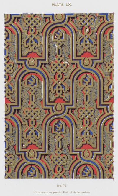Ornamente auf Tafeln, Halle der Botschafter von Spanish School