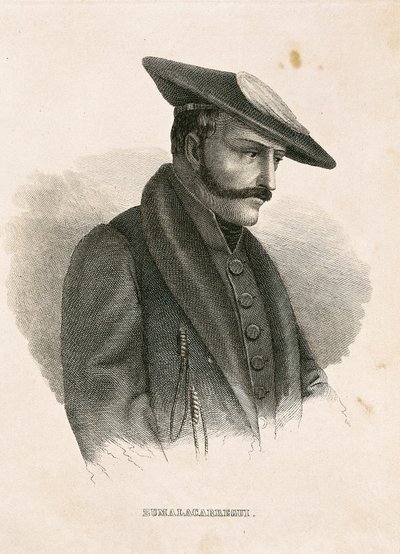 Porträt von Tomas ZUMALACARREGUI (1788-1835), Figur aus dem Spanischen Unabhängigkeitskrieg und dem Ersten Karlistenkrieg (Gravur) von Spanish School