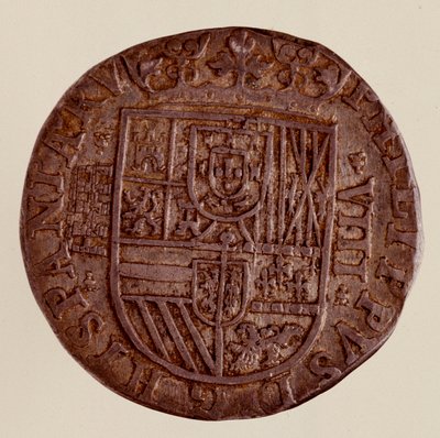 Silbermünze (8 Reales) aus Spanien: Herrschaft von Philipp II (1556-1598) 1589 Neapel, Museo Archeologico von Spanish School