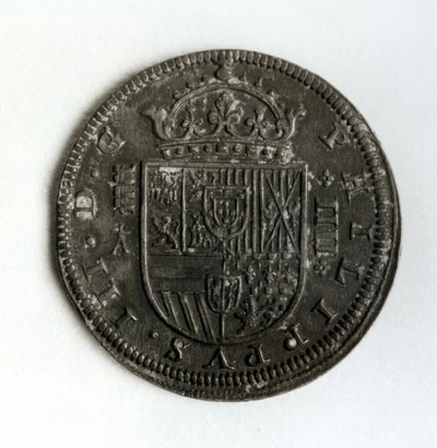 Silberkrone Münze von vier Reale aus der Regierungszeit von Philipp III von Spanien und Portugal (1578-1621) von Spanish School