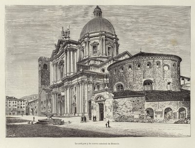 Die alte und die neue Kathedrale von Brescia von Spanish School