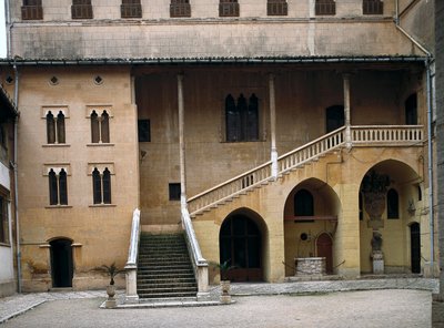 Ansicht des Herzogspalastes des Generals der Jesuiten Francois Borgia (San Francisco de Borja), Herzog von Gandia (1510-1572). Gandia, Spanien (Foto) von Spanish School