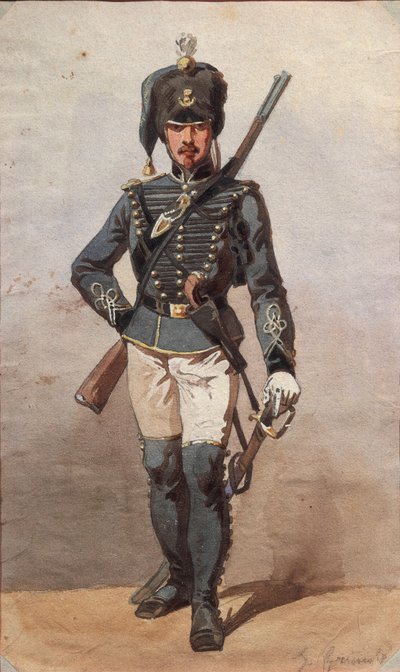 Studie von Uniformen, Zeichnung von Stanislao Grimaldi del Poggetto von Stanislas Grimaldi del Poggetto