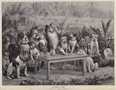 Politische Hunde (Lithografie) von Stanley (after) Berkeley