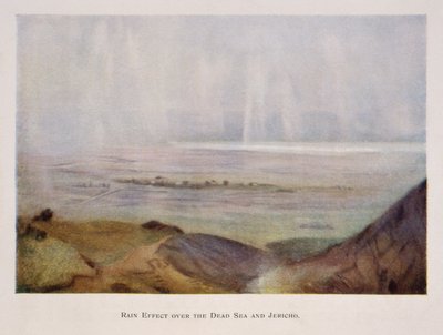 Regen über Jericho und dem Toten Meer, in Palästina 1906 von Stanley Inchbold