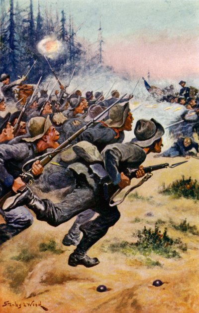 Angriff der Konföderierten bei Bull Run von Stanley L. Wood
