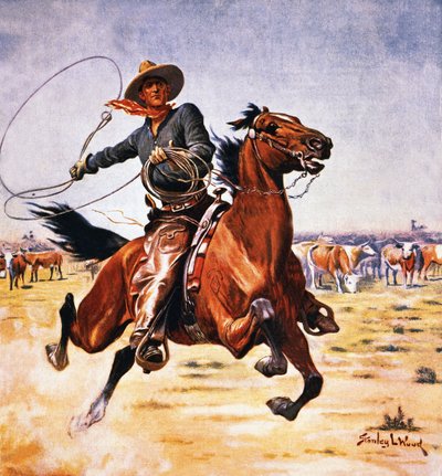 Cowboy mit Lasso von Stanley L. Wood