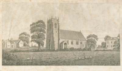 Adbaston Kirche: Linien- und Punktgravur, um 1800 von Stebbing Shaw