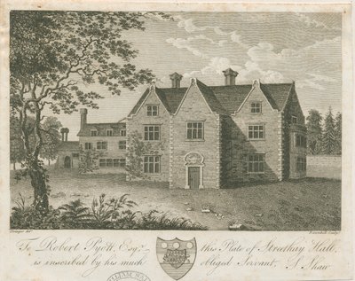 Streethay Hall: Gravur, nd [spätes 18. Jh.] von Stebbing Shaw