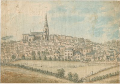 Walsall Town - Nordwestansicht: Aquarell, undatiert [ca. 1798] von Stebbing Shaw