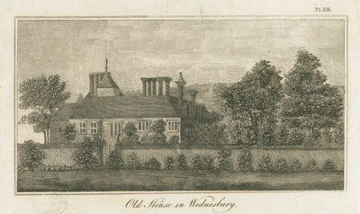 Wednesbury - Altes Haus: Gravur, undatiert [1762-1802] von Stebbing Shaw