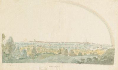 Wolverhampton - Ferne Ansicht von den Höhen von Tettenhall: Aquarell, undatiert [spätes 18. Jahrhundert] von Stebbing Shaw