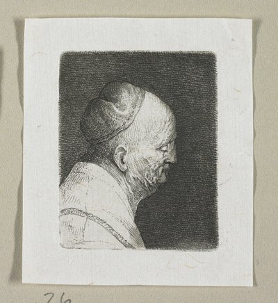 Kopf eines alten Mannes im Profil nach rechts von Stefan Juliusz Norblin de la Gourdaine