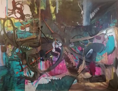 Dunkles Lebendiges Abstrakt von Stefano Mazzolini