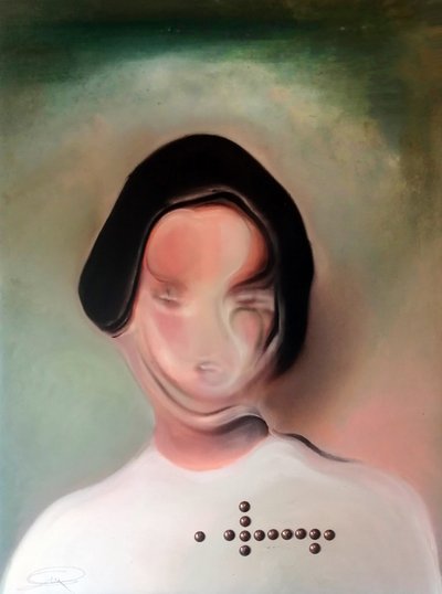 Melancholisches verzerrtes Porträt von Stefano Mazzolini