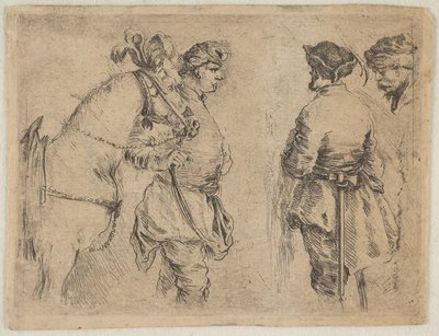 Ein Pole hält ein Pferd am Zügel (ca. 1662) von Stefano della Bella