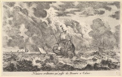 Ein gewöhnliches Schiff, das zwischen Dover und Calais fährt, 1647 von Stefano della Bella