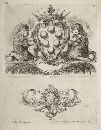 Sammlung verschiedener Capricen und neuer Entwürfe von Kartuschen und Ornamenten: Nr. 6 von Stefano della Bella