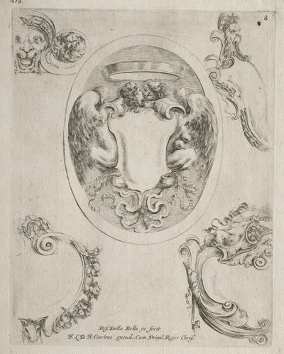 Sammlung verschiedener Capricen und neuer Entwürfe von Kartuschen und Ornamenten: Nr. 8 von Stefano della Bella