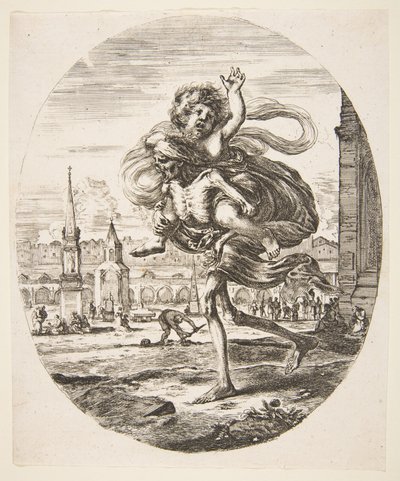 Der Tod trägt ein Kind, aus Die fünf Tode von Stefano della Bella