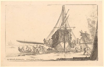 Einsteigen in eine Galeere, Blatt 6 der Folge "Verschiedene Figuren" von Stefano della Bella