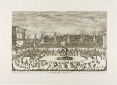 Reiterballett im Amphitheater der Boboli-Gärten von Stefano della Bella