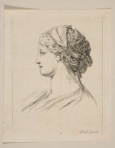 Kopf einer Frau im Profil, 1650 von Stefano della Bella