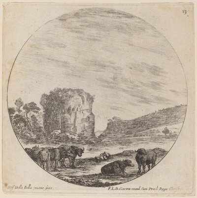 Landschaft mit antiken Ruinen von Stefano della Bella
