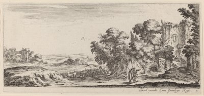 Landschaft mit Ruinen, um oder vor 1647 von Stefano della Bella