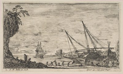 Platte 1: Hafen mit Schiffen, aus 