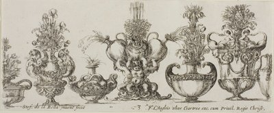 Tafel Drei aus Sammlung verschiedener Vasen von Stefano della Bella