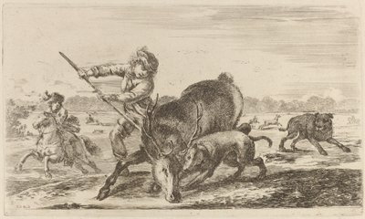 Hirsch in der Enge von Stefano della Bella