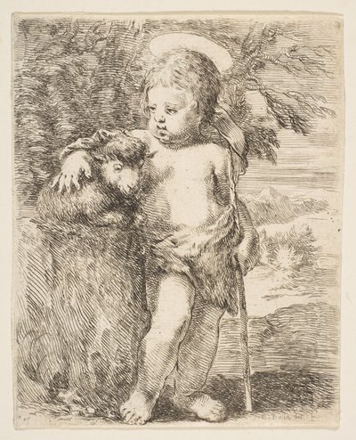 Der kleine Heilige Johannes der Täufer mit seinem Lamm von Stefano della Bella