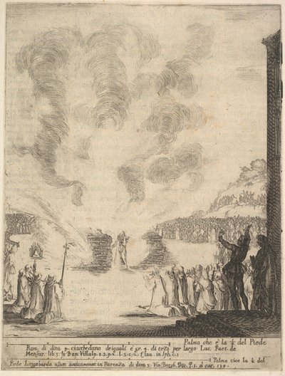 Die Feuerprobe, der Mönch Peter, der Jünger des Heiligen Johannes Gualbert, 1640 von Stefano della Bella