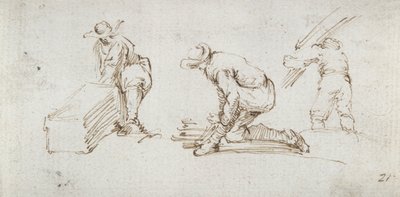 Drei Figurenstudien von Stefano della Bella
