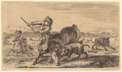 Verletzter Hirsch bricht zusammen von Stefano della Bella