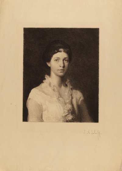 Ohne Titel (Frau mit Gänseblümchen auf ihrem Kleid) von Stephen Alonzo Schoff