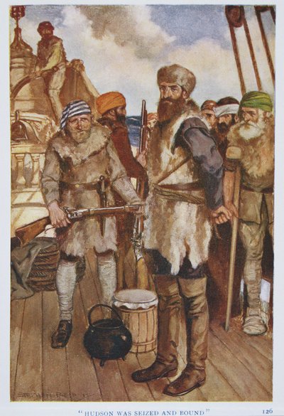 Hudson wurde gefangen genommen und gefesselt, Illustration aus 
