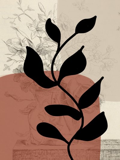Schwarze botanische Silhouette von Studio Palette