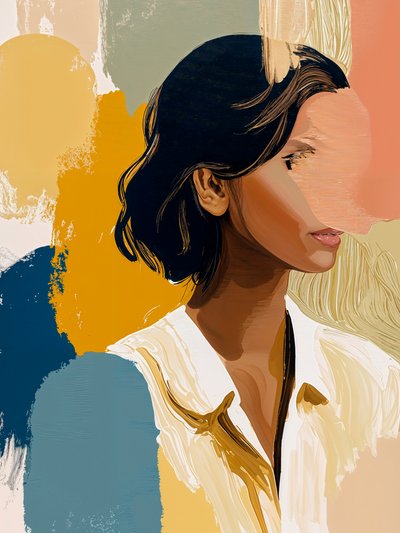 Farbenfrohes abstraktes Porträt von Studio Palette