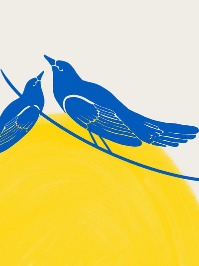 Hoffnungsvolle blaue Vögel von Studio Palette