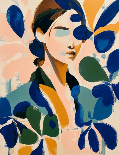 Modernes Blumenporträt von Studio Palette